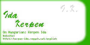 ida kerpen business card